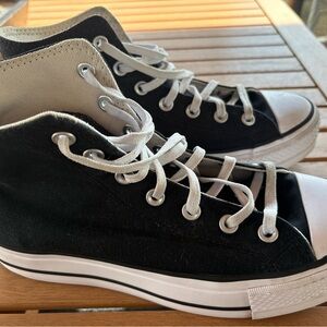 Black High-Top Converse Sneakers, 8